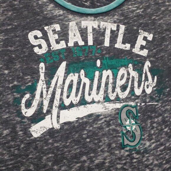 Seattle Mariners Shirt Women s Medium Gray New Era Short Sleeve MLB Baseball - Picture 3 of 6